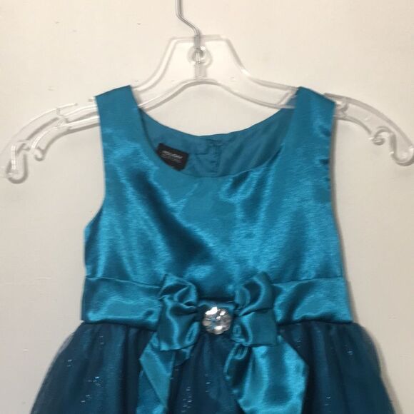 Holiday Editions Dark Teal Sparkles and Bow Dress: Size 6/6X - Picture 2 of 9